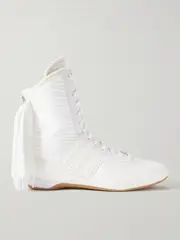 [adidas by Stella McCartney] adidas by Stella McCartney - Rasant V3 Fringed Vegan-trimmed Canvas Sneakers - White - UK 4 UK 4 White