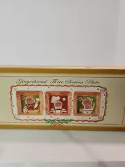 Old Fashion Ginger & Spice Gingerbread Three Section Ceramic Plate. New
