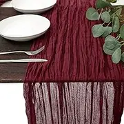 Cheesecloth Table Runner, Boho Gauze Cheese Cloth Table Runner, Rustic Transparent Runner, Muslin Decorative Fabric, Long Tablecloth for Wedding, Bride, Baby Shower, Birthday Party, Table Decoration