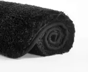 Bath Rug for Bathroom Non Slip Bathroom Mat Water Absorbent Soft Microfiber Shaggy Bathroom Rug Machine Washable Bath Mat,Black