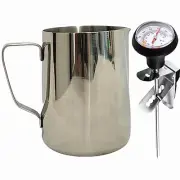 Milk Frothing Pitcher for Coffee Barista Steaming Jug 21 Ounces with Thermome...