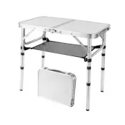 Folding Picnic Table, Small Camping Table with Adjustable Heights, Portable