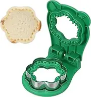 uxcell Crustless Sandwich Cutter, Flower Shape Uncrustable Sandwich Maker Sealer Press Bread Cookie Cutter and Sealer for DIY Breakfast Lunch Afternoon Tea (Green)