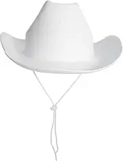 [Healvian] Vintage Western Hat Wide Brim Cowboy Hat for Men for Festivals Parties Role Playing Daily Wear Comfortable String Great for Photo Shoots and Western White