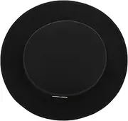 [SHERCHPRY] Men's Wide Brim Woolen Flat Cap Boater Hat for Men Stylish Fedora Hat Large Brim Casual Wear Black