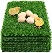8 Pack Chicken Nesting Box Pads - Washable Artificial Grass Nesting Pads