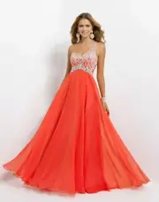 Blush Prom Dress Formal Evening Gown Style 9726 Persimmon Size 8