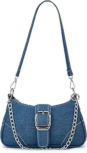 [Epsion] Denim Hobo Bag for Women Canvas Shoulder Crossbody Bags Y2K Small Clutch Totes Handbag Evening Armpit Top Handle Purse 2023