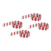 4pcs 35 Inch Miniature Garden Fence, Mini Ornament Wood Picket Fence Red White