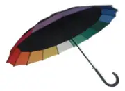 Shelta Womens Long Rain Sun Umbrella - 1723 Auto Rainbow Patch