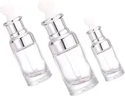 HAPINARY 3pcs Small Sample Empty Bottle Essential Oil Bottle Cosmetic Oil Container Perfume Bottles Glass Dropper Bottle Female Travel Supply Perfume Sub Bottles Dropper Bottles