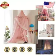 Princess Mood Canopy for Kids - Double Layer Bed Tent with Adjustable Lights