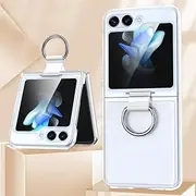 Clear Case for Galaxy Z Flip 5 4 3 Flip 5 Shockproof Cover for Samsung Galaxy Z Flip5 Flip4 Flip5 Flip3 Case with Ring Z Phone,Clear,for Samsung Z FLlP 5
