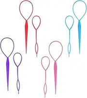 Hair Braiding Tool, 8pcs Topsy Tail Kit With Ponytail Holders - 4 Colors French Braid Loop Tool