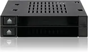 ICY DOCK Dual 2 Bay 2.5” SSD & HDD Dock Tool-Less Hot-Swap SATA/SAS Mobile Rack Enclosure for 3.5” Bay - flexiDOCK MB522SP-B