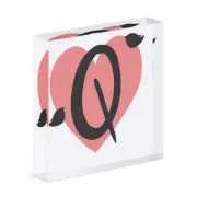 Letter Q Heart Alphabet Acrylic Photo Block Frame Valentines Day Love