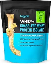 Legion Whey+ Whey Isolate Protein Powder from Grass Fed Cows - Low Carb, Low Calorie, Non-GMO, Lactose Free, Gluten Free, Sugar Free. Great for Weight Loss (30 Servings, Cereal Milk) …