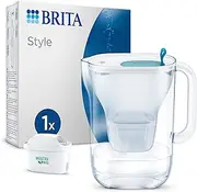 BRITA Style Water Filter Jug Blue (2.4L) incl. 1x MAXTRA PRO All-in-1 Cartridge - Fridge-Fitting Design jug with Smart LED-LTI and Flip-Lid - Now in Sustainable Smart Box Packaging