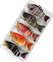 koolsoo 5Pcs Fishing Lures Bionic Swimming Baits Artificial Lures with Hooks for Pike Salmon