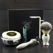 Complete Men's Shaving Set 3 Razor & Synthetic Brush For Gift