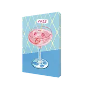 2025 Diary Collins Party On A5 Week to View Recycled Straberry E-PO153.STR
