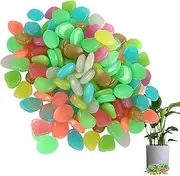 Glow Pebbles - Fish Tank Aquarium Rocks Decor,Moonlight Yard Plant Decorations Glow Stones For Dark, Pathway Indoor Garden Lawn Yard