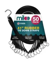 Rubber Bungee Cords with Hooks - Heavy Duty Tarp and Cargo Straps - Made in USA
