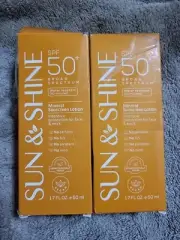 2 Paxk SUN & SHINE MINERAL SUNSCREEN LOTION SPF50+ Broad Spectrum UVA UVB, Water