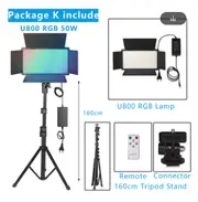 U800 RGB Photo Light LED Photo Studio Light Camera Phone Video Recroding RGB Panel Lamp LED Vdieo Light for YOUTUBE Tiktok LIVE U800-16OT NO Battery