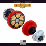 2 Red Knurled Motorcycle License Plate Frame Tag Bolts REVOLVER GUN BULLET BLACK
