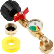 Propane Refill Adapter Propane Cylinder Adapter w/ Illuminated Gauge Ball Valve