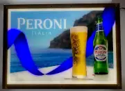 NEW VTG 2022 PERONI ITALIAN BEER ITALY BUBBLER MOTION LED PUB LIGHT BAR SIGN WOW