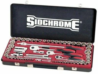 Sidchrome 64-PIECE AF/METRIC SOCKET SET SCMT19120BK 1/2″,1/4″ &3/8″ Square Drive