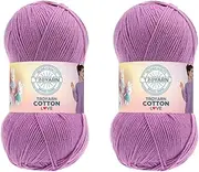 [TROYARN] Cotton Love (2- Skeins Pack) 55% Cotton 45% Acrylic Yarn Cotton Yarn (2 x 3.52 Oz - 2 x 100 gr)/(2 x 360 Yard - 2 x 330 mt)(11343 - Lilac)