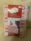 Holiday Time Christmas FALALA PEVA Vinyl Tablecloth 60"x84" Rectangle Pink