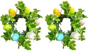 Easter Egg Candle Wreath, Small Spring Wreaths, Artificial Easter Egg Candle Mini Wreaths Spring Candle R Floral