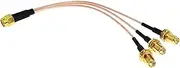 ROBAUN SMA Male to 3X SMA Female Jack Nut Splitter Combiner Pigtail Cable RG178 15cm 6" for Router Wireless Modem