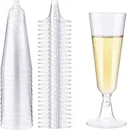 50 Pack Plastic Champagne Flutes 150ML Plastic Champagne Glasses Perfect for Wedding, Thanksgiving Day, Christmas (Clear 150ml, 50)
