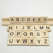 26pcs/Set Wood Letter Tiles, Wooden Scrabble Tiles, Handcraft Complete Alphabet Scrapbooking Wooden Letter Tile for Crafts Making Alphabet Coasters and Scrabble Crossword Game