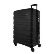 Pierre Cardin 80cm LARGE Hard Shell Suitcase 4 Wheeled - Black