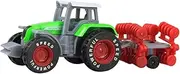 Farmer Tractor Toy Small Construction Vehicle Present Educational Toy Push and Go Friction Powered for Kids Ages 3 and up Boy, Green