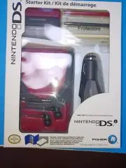 NOS 2009 Nintendo DS Power A Starter Kit 11 Piece Set Game Dark Pink Case