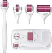 Derma Roller Microneedling Kit Microneedle Roller for Face Body Hair and Beard Growth - 4 in 1 Dermaroller