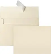 Ivory Blank Cards and Envelopes (Unfolded), Goefun 5x7 Flat Cream Cardstock and A7 Envelopes Self Seal 100 Pack for Wedding, Invitations, DIY Greeting Cardstock, Thank You Cards & All Occasion