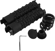 UPKOCH 2pcs Skull Pattern Bicycle Handlebar Grips Shock Absorbing Bike Handle Grips with Wrench for Easy Installation Distinctive Design for Mountain Biking Stable Control and Handling