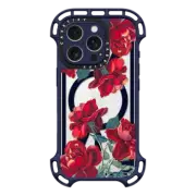 iPhone 16 Pro Ultra Bounce Case MagSafe Compatible Red Roses (Transparent)