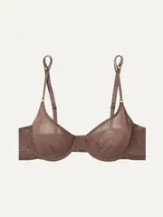 [COSABELLA] COSABELLA - Soiré Confidence Mesh Underwired Soft-cup Bra - Chocolate - 36B 36 B Brown