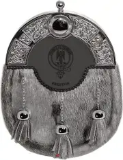 Preston Dress Sporran 3 Tassels Studded Celtic Arch Scottish Clan Crest