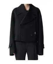Ann Demeulemeester Davin Double-Breasted Short Caban IT40,IT38,IT36 black