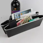 2Pcs ABS Car Seat Crevice Storage Organizer Caddy Catcher Box Seat Slit Pocket 24 BLACK